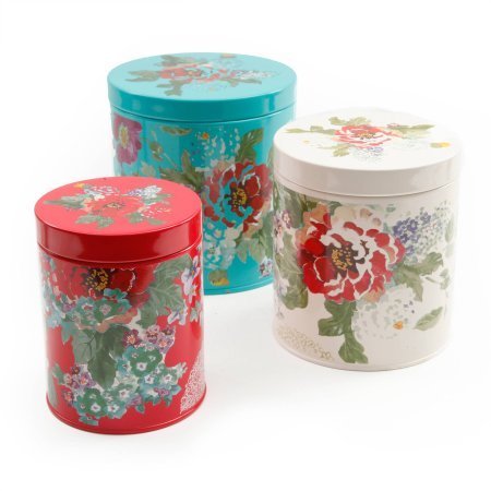 6168653899809 - THE PIONEER WOMAN COUNTRY GARDEN 3-PIECE CANISTER SET, MULTI-COLOR