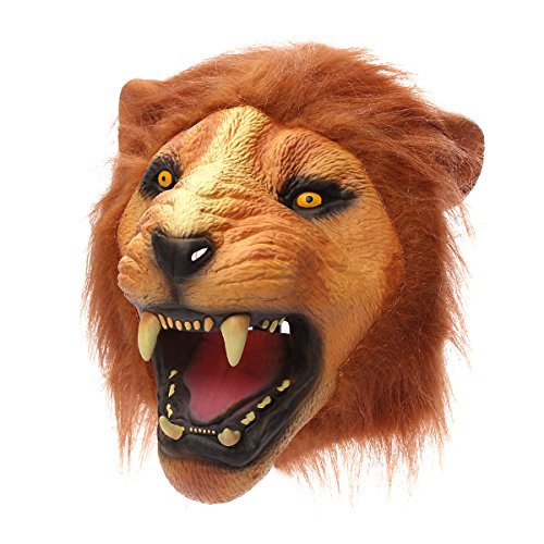 6168673381063 - NEW LION HEAD MASK CREEPY ANIMAL HALLOWEEN COSTUME THEATER PROP LATEX PARTY TOY BY KTOY