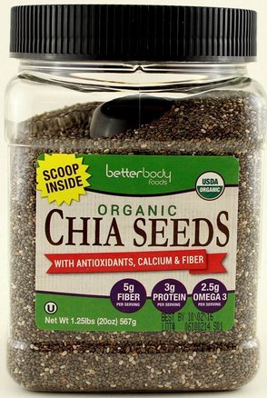 0616913911243 - BETTERBODY FOODS ORGANIC RAW CHIA SEEDS (20OZ) - PACK OF 2