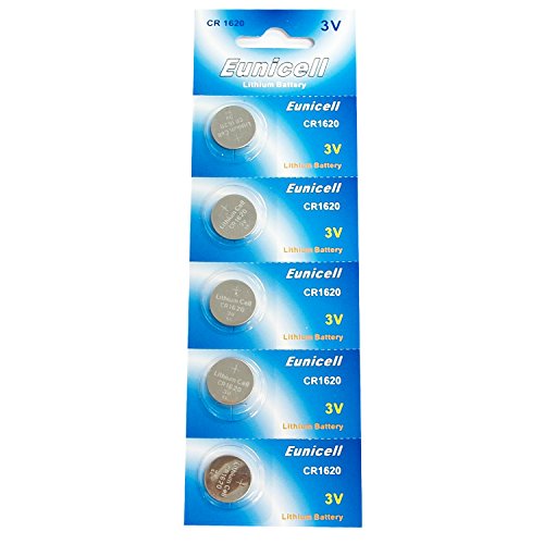 0616929577747 - EUNICELL CR1620 5009LC LITHIUM BLISTER PACK 3V 3 VOLT COIN CELL BATTERIES (5 PCS)