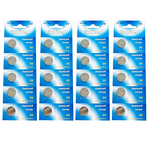 0616929577761 - EUNICELL CR1620 5009LC LITHIUM BLISTER PACK 3V 3 VOLT COIN CELL BATTERIES (20 PCS)