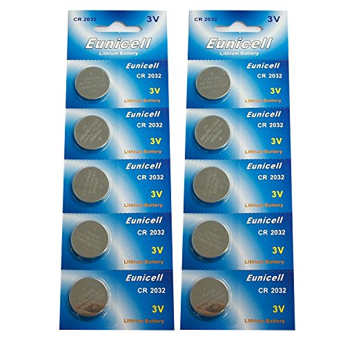 0616929577952 - EUNICELL CR2032 5004LC LITHIUM BLISTER PACK 3V 3 VOLT COIN CELL BATTERIES (10 PCS)
