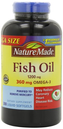 0616932551192 - NATURE MADE 1200MG OF FISH OIL, 2400 PER SERVING, 360MG OF OMEGA-3, 300 SOFTGELS