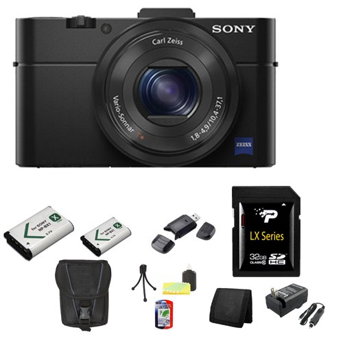 0616932806049 - SONY DSC-RX100M II CYBER-SHOT DIGITAL STILL CAMERA 20.2MP, BLACK + 32GB SDHC CLASS 10 MEMORY CARD + EXTERNAL RAPID CHARGER + NP-BX1 BATTERY + SONY CARRYING CASE + TABLE TOP TRIPOD, LENS CLEANING KIT, LCD PROTECTOR + USB SDHC READER + MEMORY WALLET