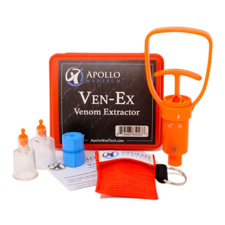 0616983850237 - VEN-EX SNAKE BITE KIT, BEE STING KIT, EMERGENCY FIRST AID SUPPLIES, VENOM EXTRACTOR SUCTION PUMP, BITE AND STING FIRST AID FOR HIKING, BACKPACKING AND CAMPING. INCLUDES BONUS CPR FACE SHIELD.