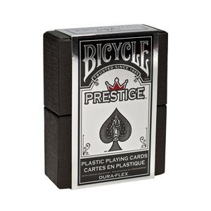 0617037975036 - BICYCLE PRESTIGE -100% PLASTIC PLAYING CARDS -REG INDEX -POKER - RED