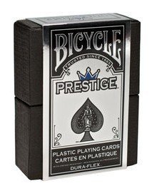 0617037975050 - BICYCLE PRESTIGE 100% PLASTIC PLAYING CARDS -REG INDEX -POKER-BLUE