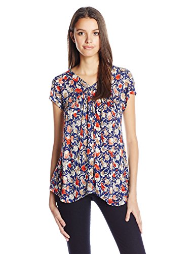 0617089512111 - LUCKY BRAND WOMEN'S MULTI FLORAL PRINT TOP, BLUE/MULTI, SMALL