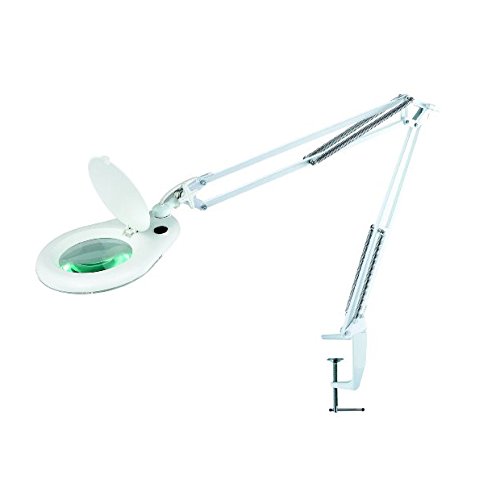 0617293013022 - ECLIPSE 902-109 5 DIAMETER MAGNIFIER WORKBENCH LAMP WITH BENCH CLAMP, WHITE