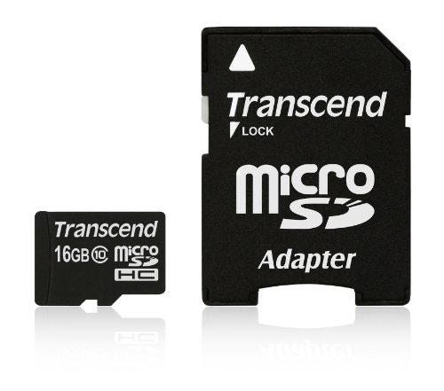 0617297057558 - TRANSCEND 16GB MICROSDHC CLASS10 MEMORY CARD WITH ADAPTER 30 MB/S (TS16GUSDHC10)