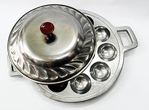 0617353720334 - KANOM KROK PAN COVER FOR SALE IN AMAZON , KANOM KROG COCONUT PANCAKES GRIDDLE THAILAND WITH LID SMALL SIZE ,THAI DESSERT COOKING KITCHENWARE TOOLS TAKOYAKI.