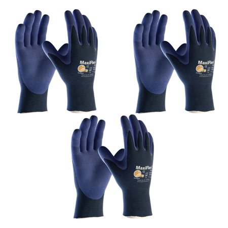 0617375120143 - 3 PACK MAXIFLEX® ELITETM 34-274 ULTRA LIGHT WEIGHT GLOVE WITH NITRILE COATED GRIP ON PALM & FINGERS, SIZES S-XL (LARGE)