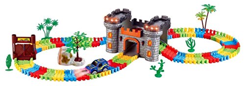 0617390310161 - DESERT CASTLE FORTRESS DELUXE 158 PCS FLEXIBLE TOY TRACK PLAYSET W/ BATTERY OPERATED TOY CAR, ACCESSORIES, ENDLESS FUN & COMBINATIONS