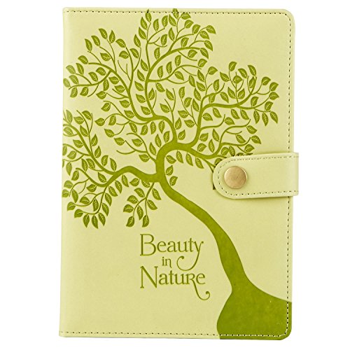 0617390450416 - C.R. GIBSON DEBOSSED LEATHERETTE RULED JOURNAL - MINT BEAUTY IN NATURE (MJ16-15961AZ)