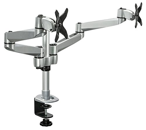 0617401053360 - MOUNT-IT! DUAL MONITOR DESK MOUNT SWIVEL ARM QUICK CONNECT WITH CLAMP BASE (MI-43116)