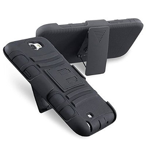 0617401574612 - BLACK HYBRID SKIN CASE WITH STAND AND BLACK HOLSTER FOR SAMSUNG GALAXY NOTE II/N7100