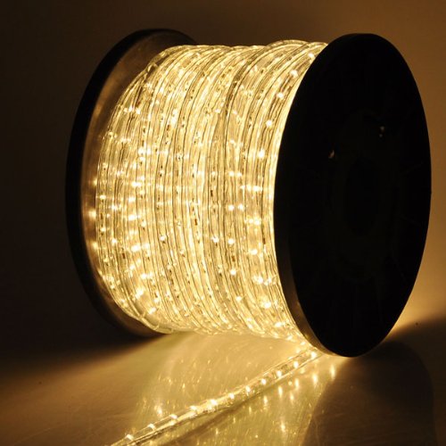 0617401644261 - WARM WHITE 1620-BULB LED ROPE LIGHT 150FT W/ POWER CORDS CONNECTORS 110V FOR INDOOR OUTDOOR HOLIDAY CHRISTMAS PARTY DISCO RESTAURANT CAFE DECOR LIGHTING
