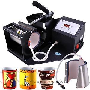 0617401646296 - 2IN1 MUG PRINTER SUBLIMATION HEAT TRANSFER PICTURES PRESS MACHINE STEEL BLACK W/ FOUR PROGRAMMABLE DIGITAL LCD CONTROLLER FOR INDUSTRY BUSINESS PRINTING INK CUP COFFEE CERAMICS TEXTILES GLASSES