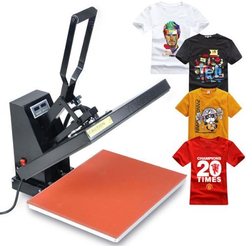 0617401647262 - 16X20 INCHES LARGE T-SHIRT DIY PRINTING DIGITAL NON-STICK SURFACE HEAT PRESS TRANSFER COLORFUL PICTURES PRINTER SUBLIMATION MACHINE STEEL BLACK 110V W/ SILICONE PAD