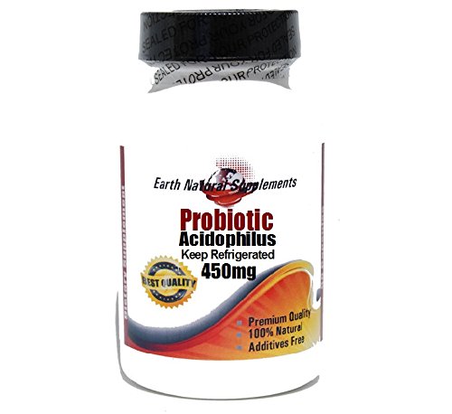 0617407237207 - PROBIOTIC ACIDOPHILUS / 500 MILLION LIVE ACTIVE CULTURES / REFRIGERATED / 450MG * 100 CAPS 100 % NATURAL - BY EARHNATURALSUPPLEMENTS