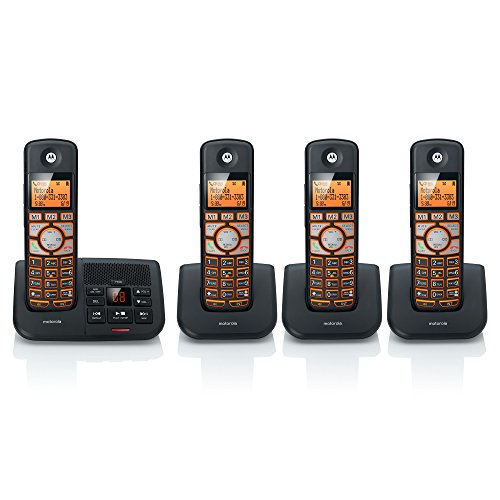 0617407373691 - MOTOROLA DECT 6.0 CORDLESS DIGITAL HOME PHONE WITH 4 HANDSETS, CALLER ID AND ANSWERING SYSTEM K704B - BLACK
