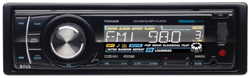 0617407388893 - BOSS AUDIO 752UAB SINGLE-DIN CD/MP3 PLAYER RECEIVER, BLUETOOTH, DETACHABLE FRONT PANEL, WIRELESS REMOTE