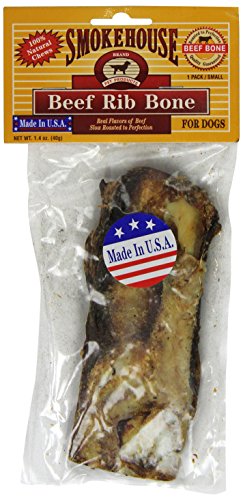 0617407635744 - SMOKEHOUSE PET PRODUCTS 84063 RIB BEEF BONE TREAT FOR DOGS, 6-INCH
