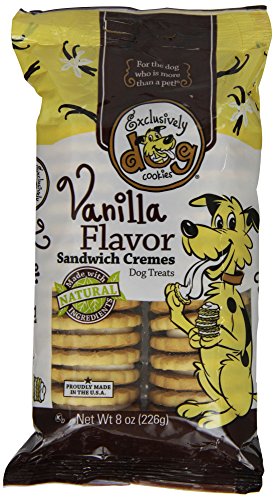 0617407641073 - EXCLUSIVELY DOG SANDWICH CREMES-VANILLA FLAVOR, 8-OUNCE PACKAGE