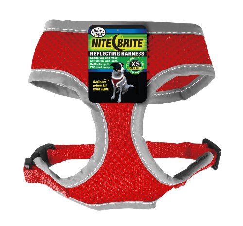 0617407670639 - FOUR PAWS NITE BRITE EXTRA SMALL RED SAFETY COMFORT DOG HARNESS (DISCONTINUED BY MANUFACTURER)