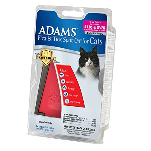 0617407715231 - ADAMS FLEA AND TICK SPOT ON FOR CATS 5-POUND AND OVER WITH SMART SHIELD APPLICAT