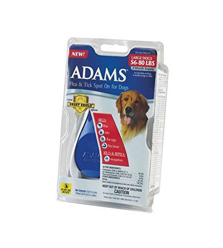 0617407715255 - ADAMS FLEA AND TICK CONTROL FOR DOGS, LARGE DOGS 56-80 POUNDS, 3 MONTH SUPPLY, WITH APPLICATOR