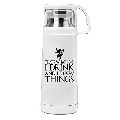 6174298467785 - ZEZE UNISEX&FAMILY&OUTDOOR THAT WHAT I DO I DRINK AND I KNOW THINGS LOVELY STAINLESS STEEL MUG WITH CUP