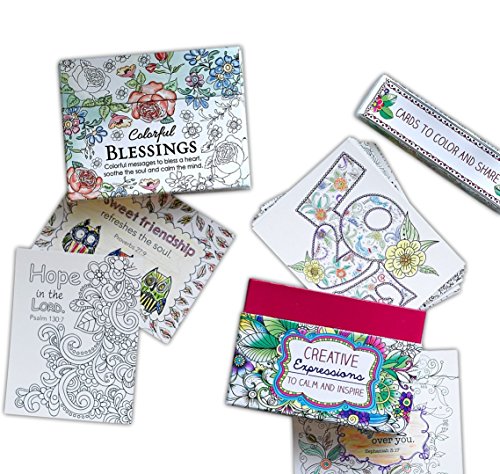 0617633909831 - BUNDLE OF CHRISTIAN ART GIFTS INSPIRATIONAL BIBLICAL COLOR-IN NOTE CARDS