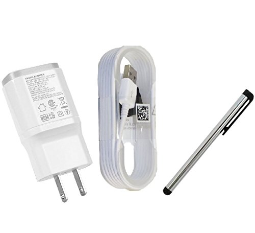 0617633919663 - OEM LG 1.8 CHARGER MCS-04WD WITH 2.0 5FT MICRO USB WHITE - W/UNIVERSAL STYLUS FO