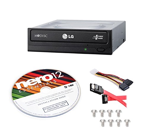 0617689108271 - LG INTERNAL 24X SUPER MULTI WITH M-DISC SUPPORT DVD BURNER (GH24NSC0B) BUNDLE WITH NERO 12 ESSENTIALS BURNING SOFTWARE + CABLE KIT