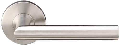 0617689425453 - INOX RA105L62-32D RA ROSETTE PRIVACY LEVER SET WITH 105 FRANKFURT LEVER, TL2 50 DEGREE LATCH AND 2-3/8-INCH BACKSET, SATIN NICKEL