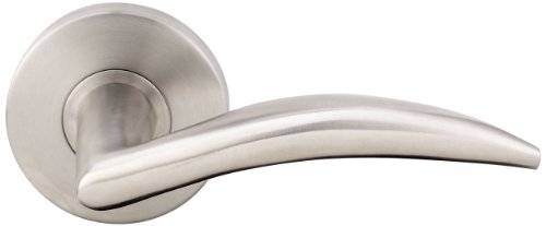 0617689425538 - INOX RA210L62-32D RA ROSETTE PRIVACY LEVER SET WITH 210 AIRSTREAM LEVER, TL2 50 DEGREE LATCH AND 2-3/8-INCH BACKSET, SATIN NICKEL
