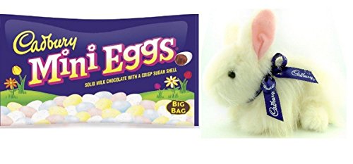 0617689596900 - CADBURY EASTER CANDY COATED MINI EGGS MILK CHOCOLATE, TWO 10-OUNCE BAGS WITH CLUCKING BUNNY PLUSH