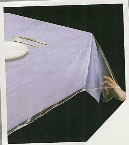 0617723455958 - DELUXE COLLECTION CLEAR HEAVY DUTY TABLECLOTH PROTECTOR, OBLONG 60 X 90