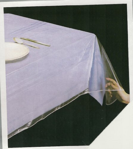 0617723455965 - DELUXE COLLECTION CLEAR HEAVY DUTY TABLECLOTH PROTECTOR, OBLONG 54 X 72