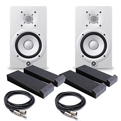 0617724698415 - YAMAHA HS5 W 5-INCH POWERED STUDIO MONITOR, WHITE (PAIR) - FREE MONITOR PAD XLR TO 1/4 CABLES 20FT EA