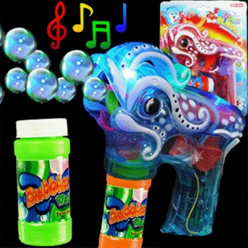 0617724934223 - LOKKY LIGHTED MUSICAL NOVELTY OCTOPUS BUBBLE GUN BUBBLES INCLUDED BATTERY OPERATED(COLOR MAY VARY)
