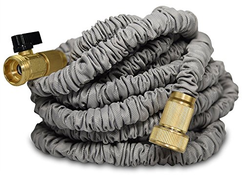 0617724942723 - HEAVY DUTY EXPANDING 25FT GARDEN WATER HOSE BY TITAN LEAK RESISTANT SOLID BRASS CONNECTORS SUPER STRONG AND DURABLE DOUBLE LAYER LATEX CORE DESIGN EXPANDABLE FLEXIBLE AND LIGHTWEIGHT FOR HOME USE