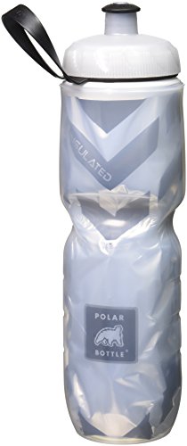 0617823551000 - POLAR BOTTLE INSULATED WATER BOTTLE (CHEVRON BLACK) (24 OZ) - 100% BPA-FREE WATER BOTTLE - PERFECT CYCLING OR SPORTS WATER BOTTLE - DISHWASHER & FREEZER SAFE