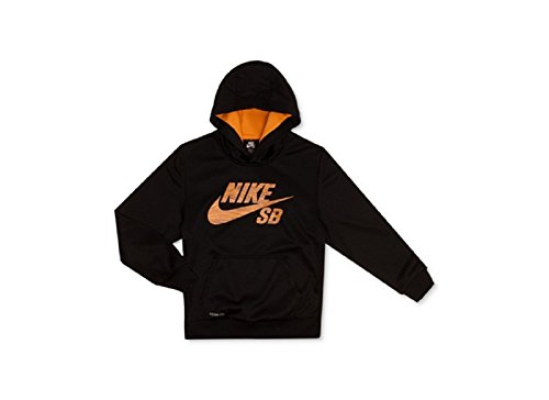 0617846677916 - NIKE ACTION BOYS' WOOD-GRAIN LOGO THERMA-FIT HOODIE SMALL