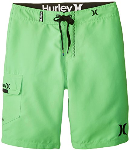 0617846911812 - HURLEY BIG BOYS' ONE AND ONLY BOARDSHORT-NEON GREEN, NEON GREEN, 12