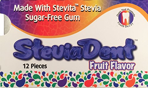 0617928810040 - NEW FLAVOR! STEVIADENT SUGAR FREE GUM - FRUIT FLAVOR (FULL CASE-12 PACKS OF 12) 144 PIECES TOTAL
