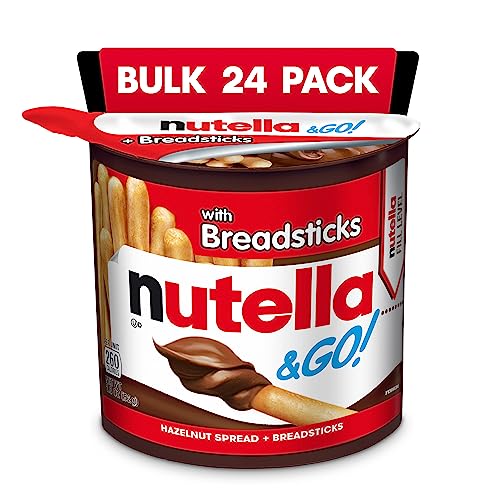 0617999052844 - NUTELLA AND GO SNACK PACKS, CHOCOLATE HAZELNUT SPREAD WITH BREADSTICKS, PERFECT BULK SNACKS FOR KIDS’ LUNCH BOXES, 1.8 OUNCE, PACK OF 24