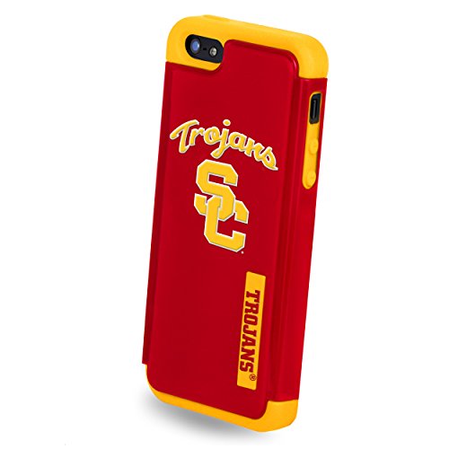 6184625809720 - FOREVER COLLECTIBLES NCAA DUAL HYBRID IPHONE 5/5S RUGGED CASE - USC TROJANS