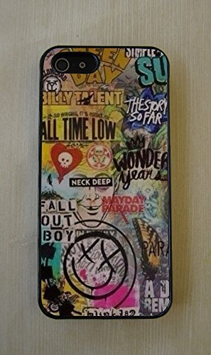 6184625920470 - GREEN DAY,ALL TIME LOW,FALL OUT BOY,BLINK 182 TUMBLR COLLAGE RUBBER CELL PHONE CASE FOR IPHONE 5/5S